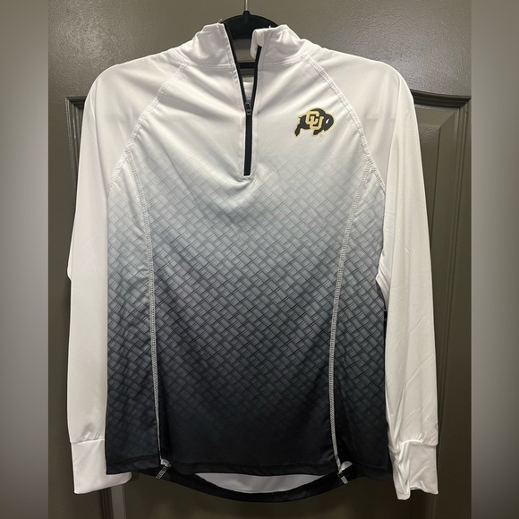 Colosseum Athletics Tops - Colosseum White and Gray CU Gradient Quarter Zip